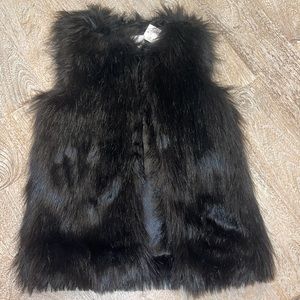 Faux Fur Black Vest, Children’s Place, size m